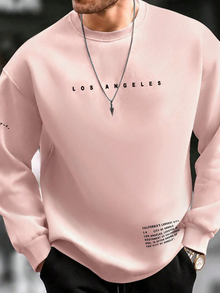Manfinity Men Slogan Letter Graphic Drop Shoulder Long Sleeve Casual Sweatshirt, Boyfriend Gift