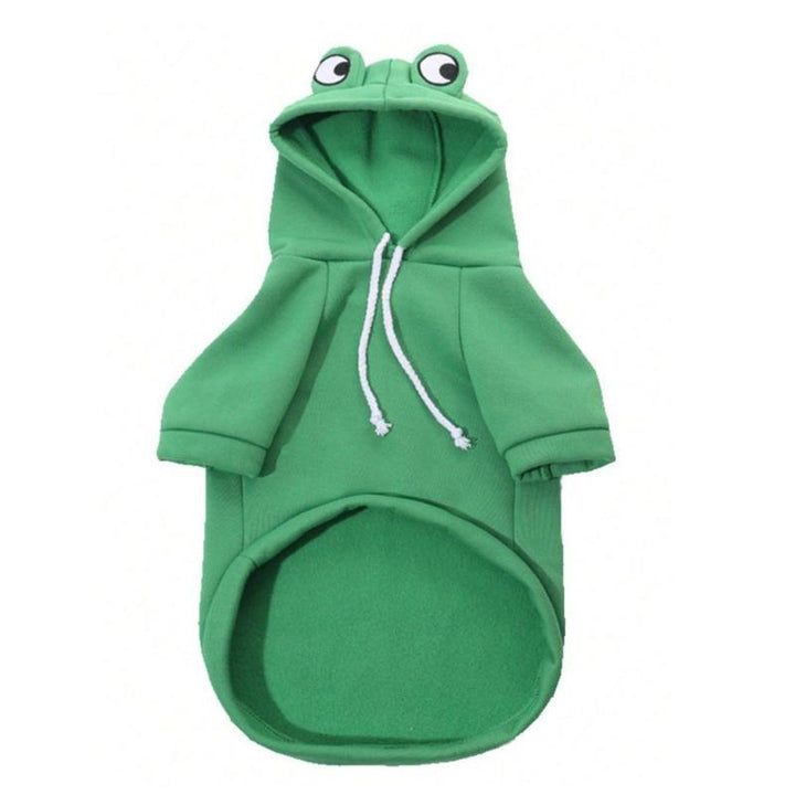 Frog Design Dog Hoodie, Cute Two-Leg Pullover for Small Medium and Large Dogs, Fashion Sweatshirt Winter Clothes for Puppies and Cats, Pet Apparel Dog Outfits