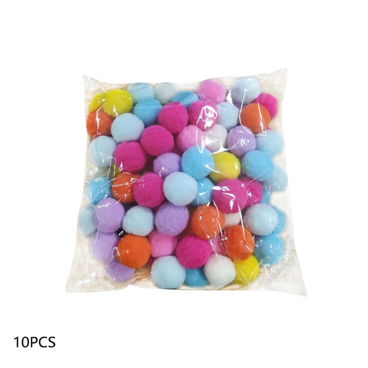 Interactive Launch Training Cat Toys Colorful Kittens Mini Pompoms Games Stretch Plush Ball Toys Cat Accessories Pet Supplies
